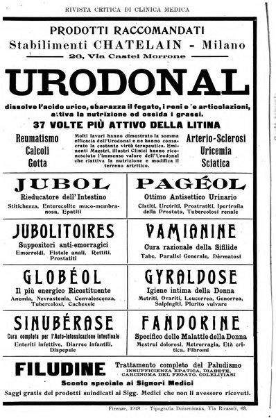 Rivista critica di clinica medica