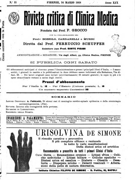 Rivista critica di clinica medica