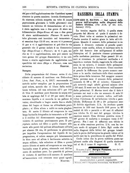 Rivista critica di clinica medica