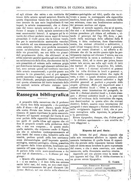 Rivista critica di clinica medica