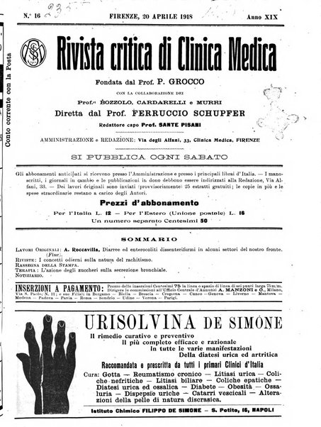 Rivista critica di clinica medica