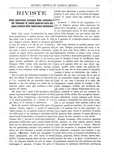 Rivista critica di clinica medica