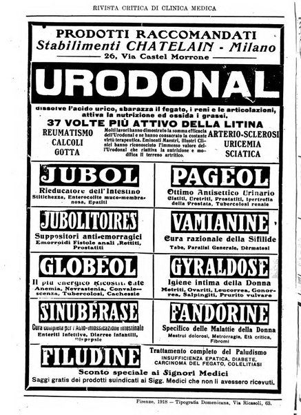 Rivista critica di clinica medica