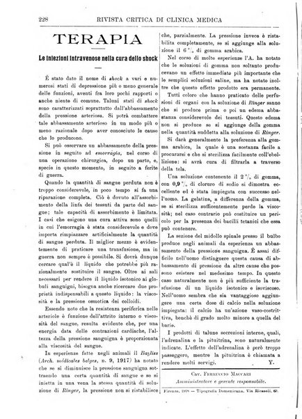 Rivista critica di clinica medica