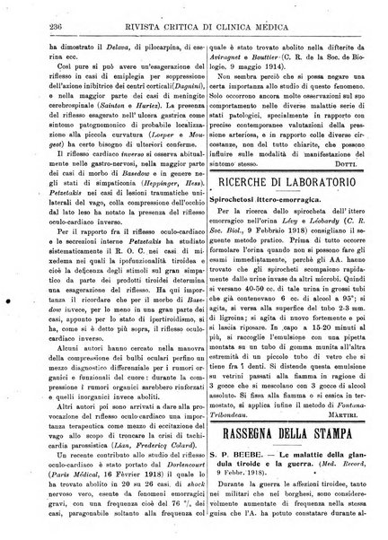 Rivista critica di clinica medica