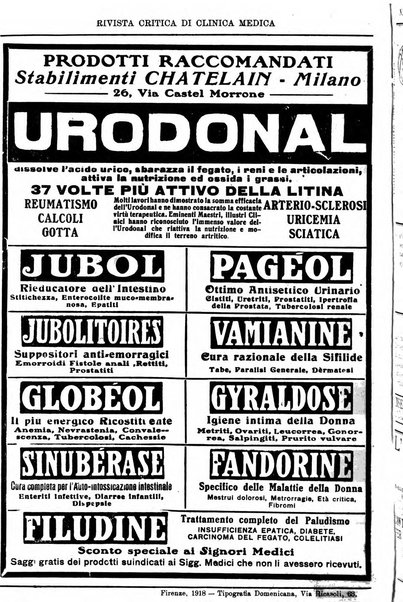 Rivista critica di clinica medica