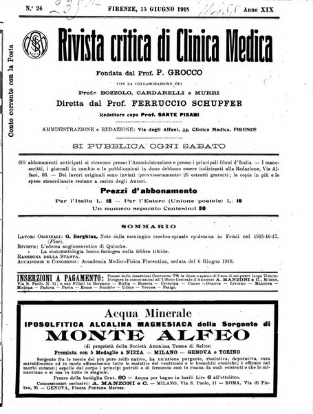 Rivista critica di clinica medica