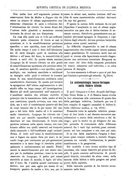 Rivista critica di clinica medica