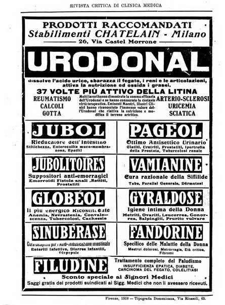 Rivista critica di clinica medica