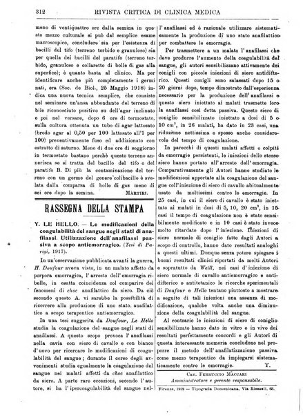 Rivista critica di clinica medica