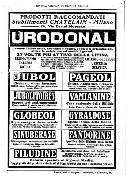 Rivista critica di clinica medica