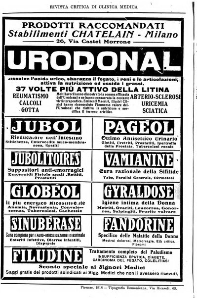 Rivista critica di clinica medica