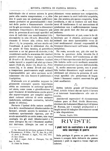 Rivista critica di clinica medica