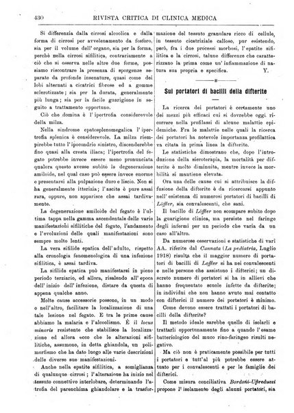 Rivista critica di clinica medica