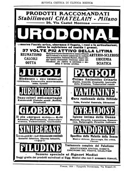 Rivista critica di clinica medica