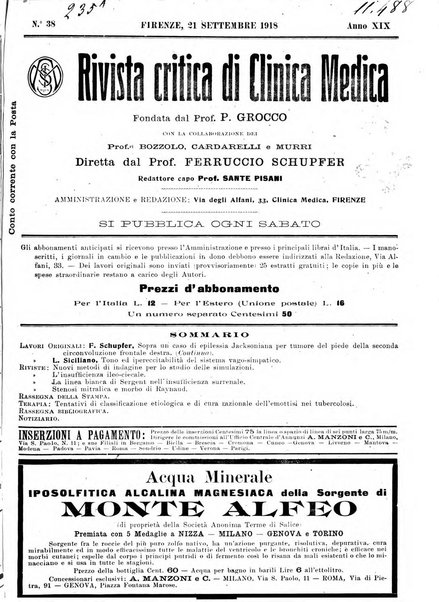 Rivista critica di clinica medica