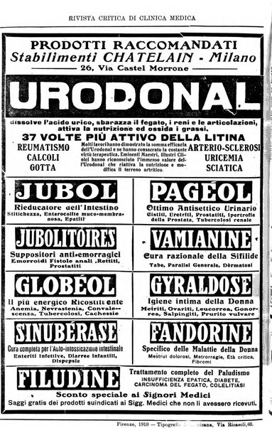 Rivista critica di clinica medica