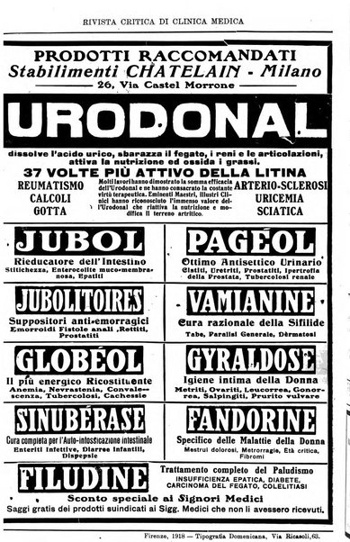 Rivista critica di clinica medica