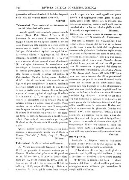 Rivista critica di clinica medica