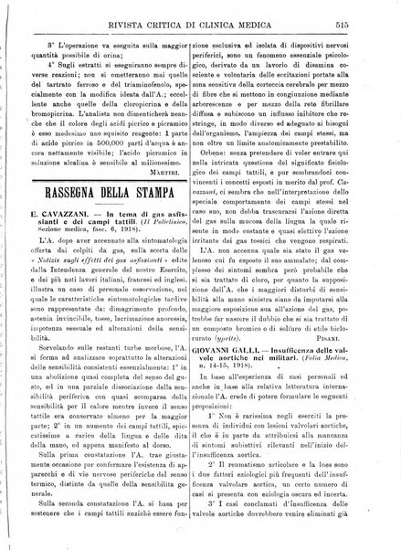 Rivista critica di clinica medica