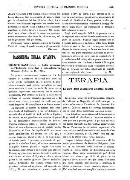 Rivista critica di clinica medica