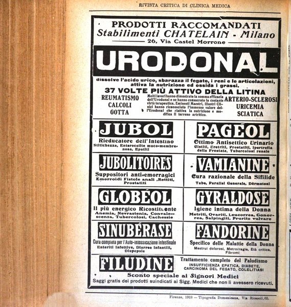 Rivista critica di clinica medica