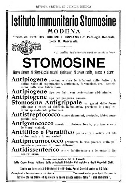 Rivista critica di clinica medica