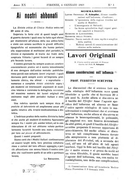 Rivista critica di clinica medica