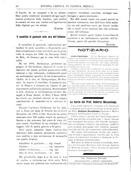 Rivista critica di clinica medica