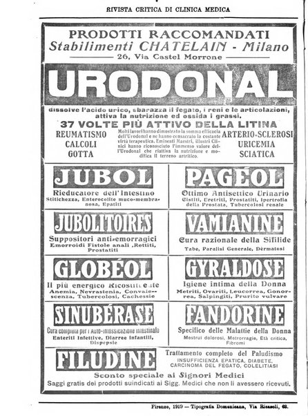 Rivista critica di clinica medica