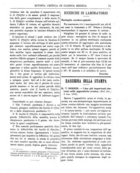 Rivista critica di clinica medica