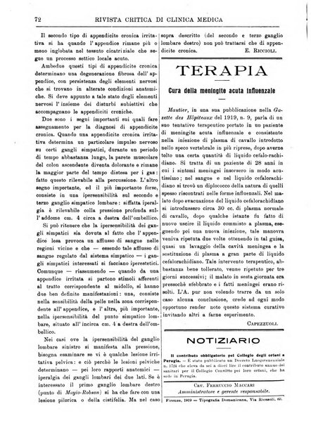 Rivista critica di clinica medica