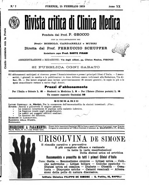 Rivista critica di clinica medica