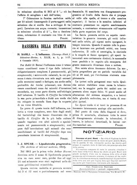 Rivista critica di clinica medica