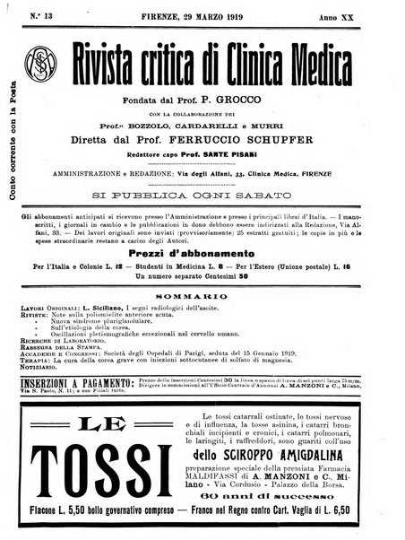 Rivista critica di clinica medica