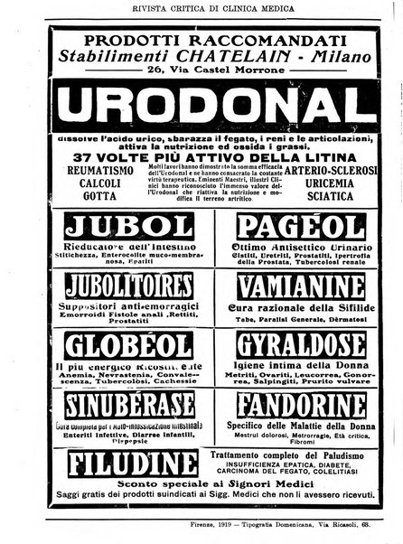 Rivista critica di clinica medica