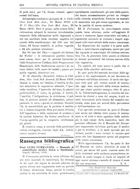 Rivista critica di clinica medica