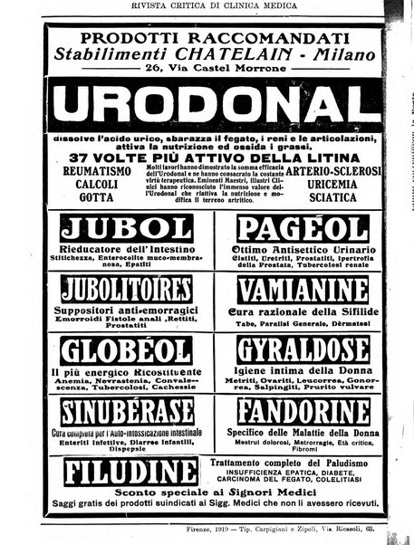 Rivista critica di clinica medica