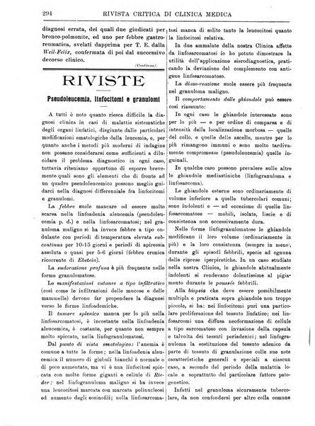 Rivista critica di clinica medica