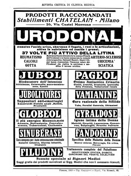 Rivista critica di clinica medica