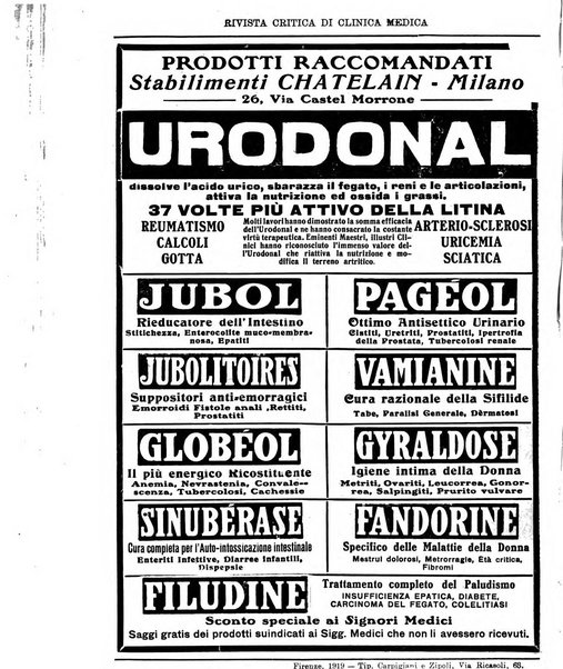 Rivista critica di clinica medica