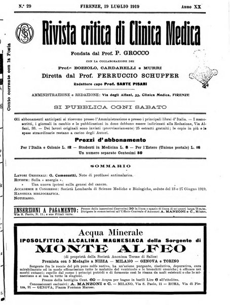 Rivista critica di clinica medica