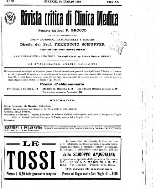 Rivista critica di clinica medica