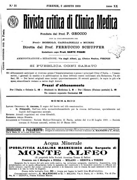 Rivista critica di clinica medica