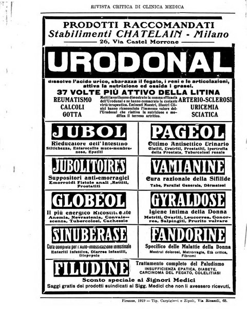 Rivista critica di clinica medica