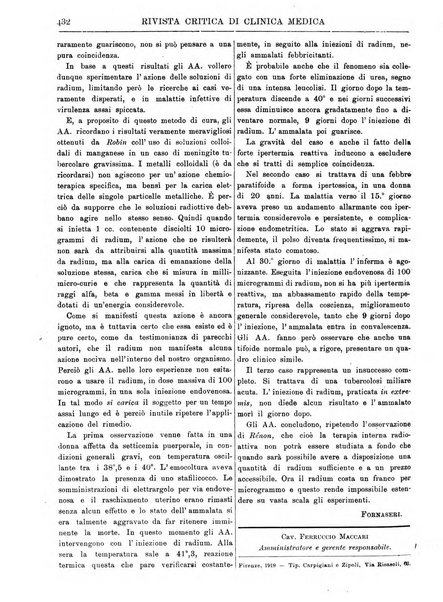 Rivista critica di clinica medica