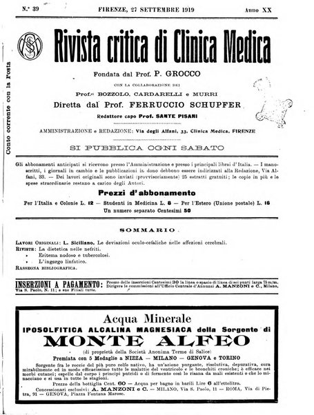 Rivista critica di clinica medica