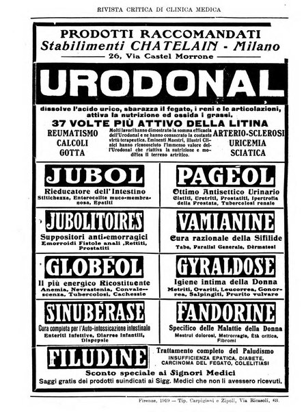 Rivista critica di clinica medica