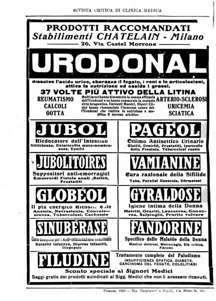 Rivista critica di clinica medica