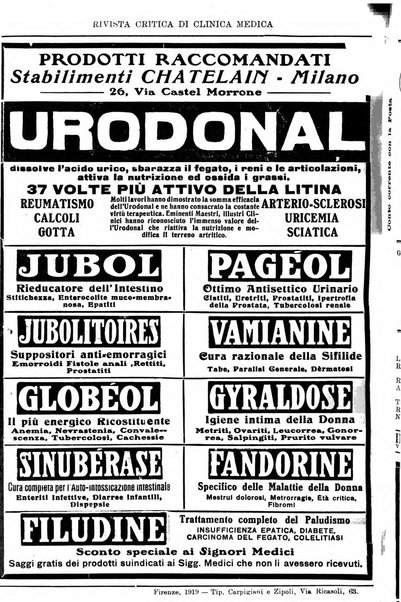 Rivista critica di clinica medica